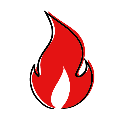 A red flame. Fflam goch. 