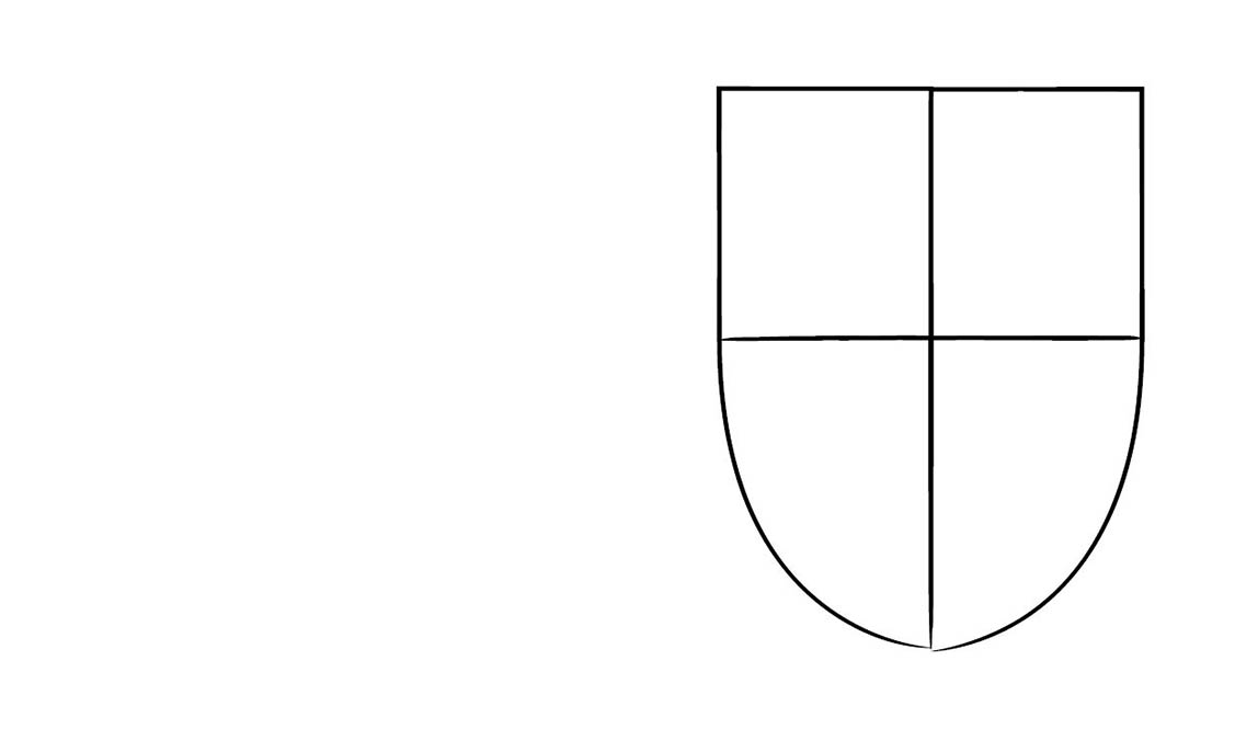 Outline of a shield. Amlinell o darian.