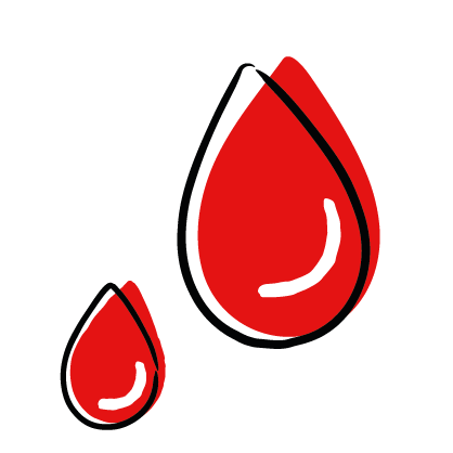 Illustration of blood droplets