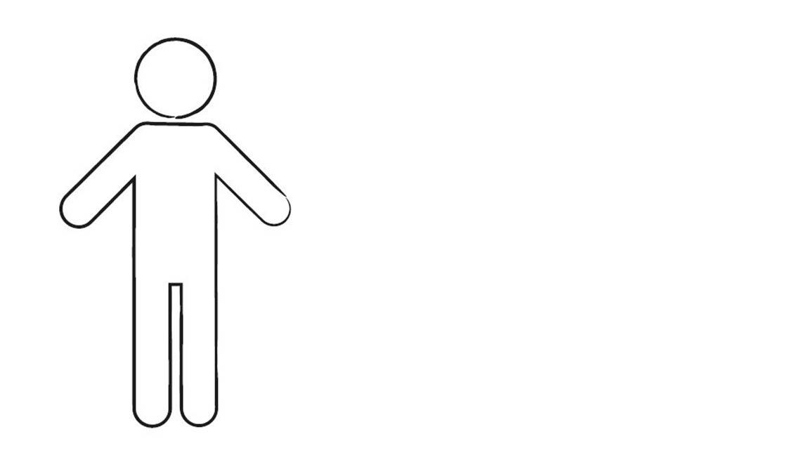 Black outline of a person