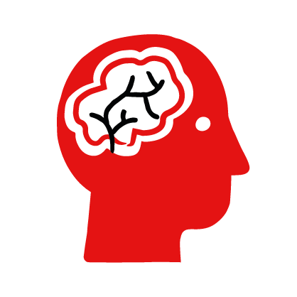 A drawing of a person's brain
