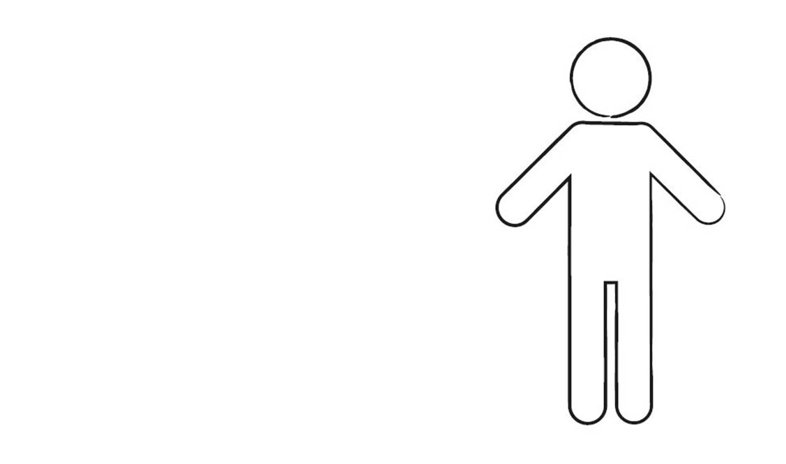 Black outline of a person